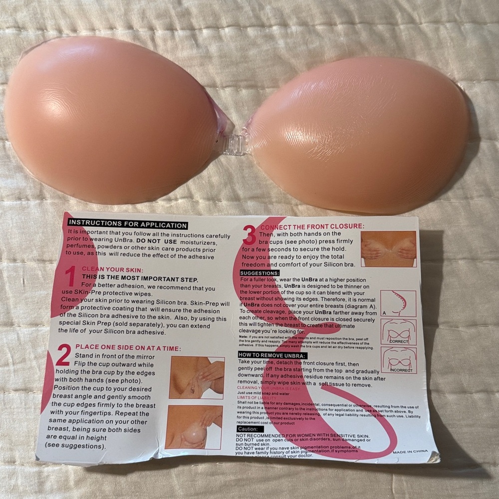Adhesive Strapless Bra in Nude cup D-DD
